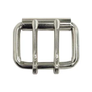 1.5" Nickel #8 Double Prong Roller Buckle