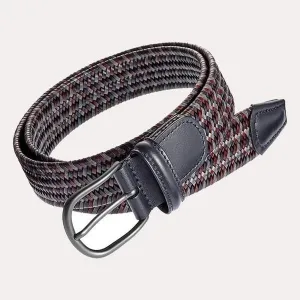 3.5cm Stretch Leather Woven Belt (Red Pepper)