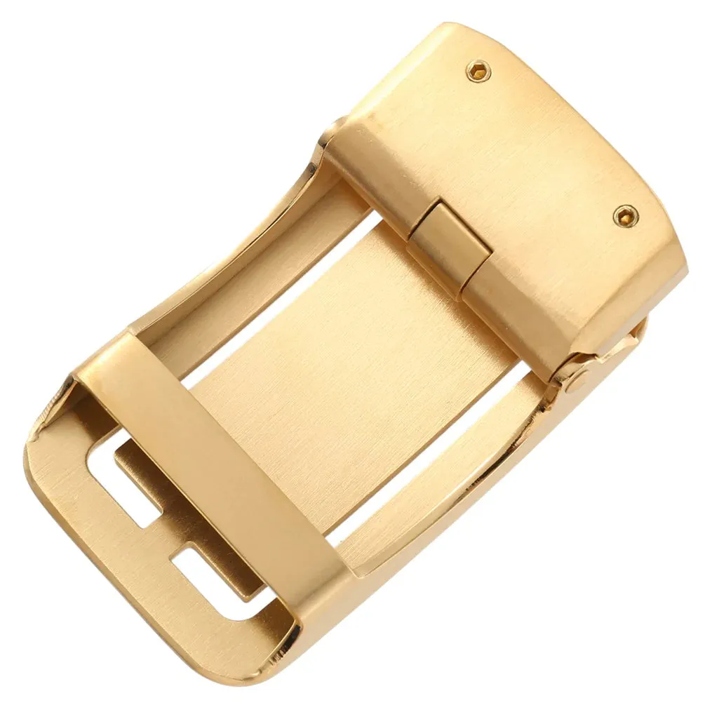 3.5cm Width Golden Silver Color Stainless Steel Automatic Buckle for Men