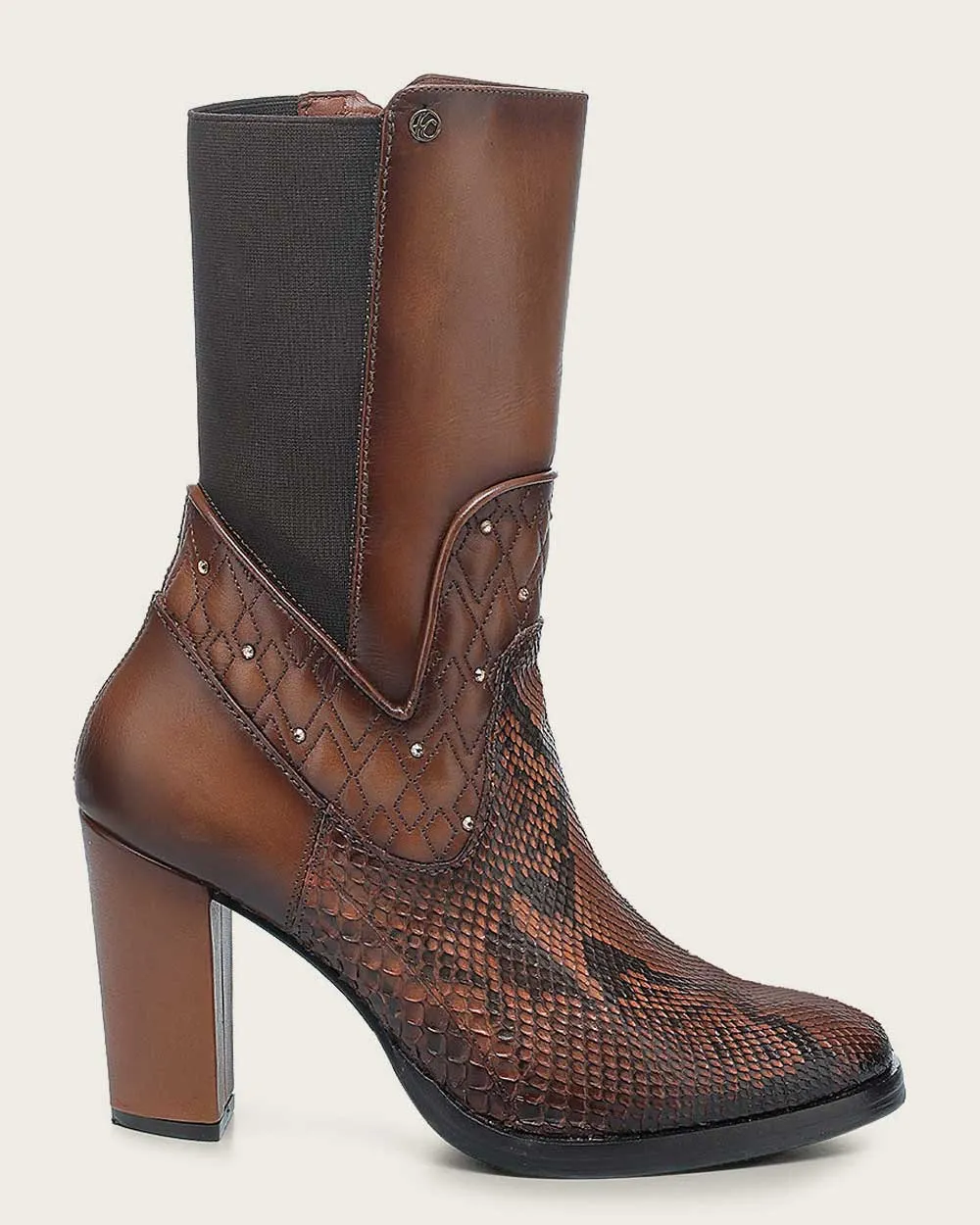 Ankle embroidery honey exotic bootie