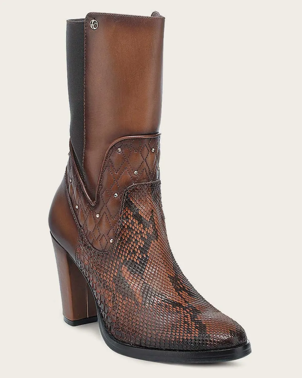 Ankle embroidery honey exotic bootie