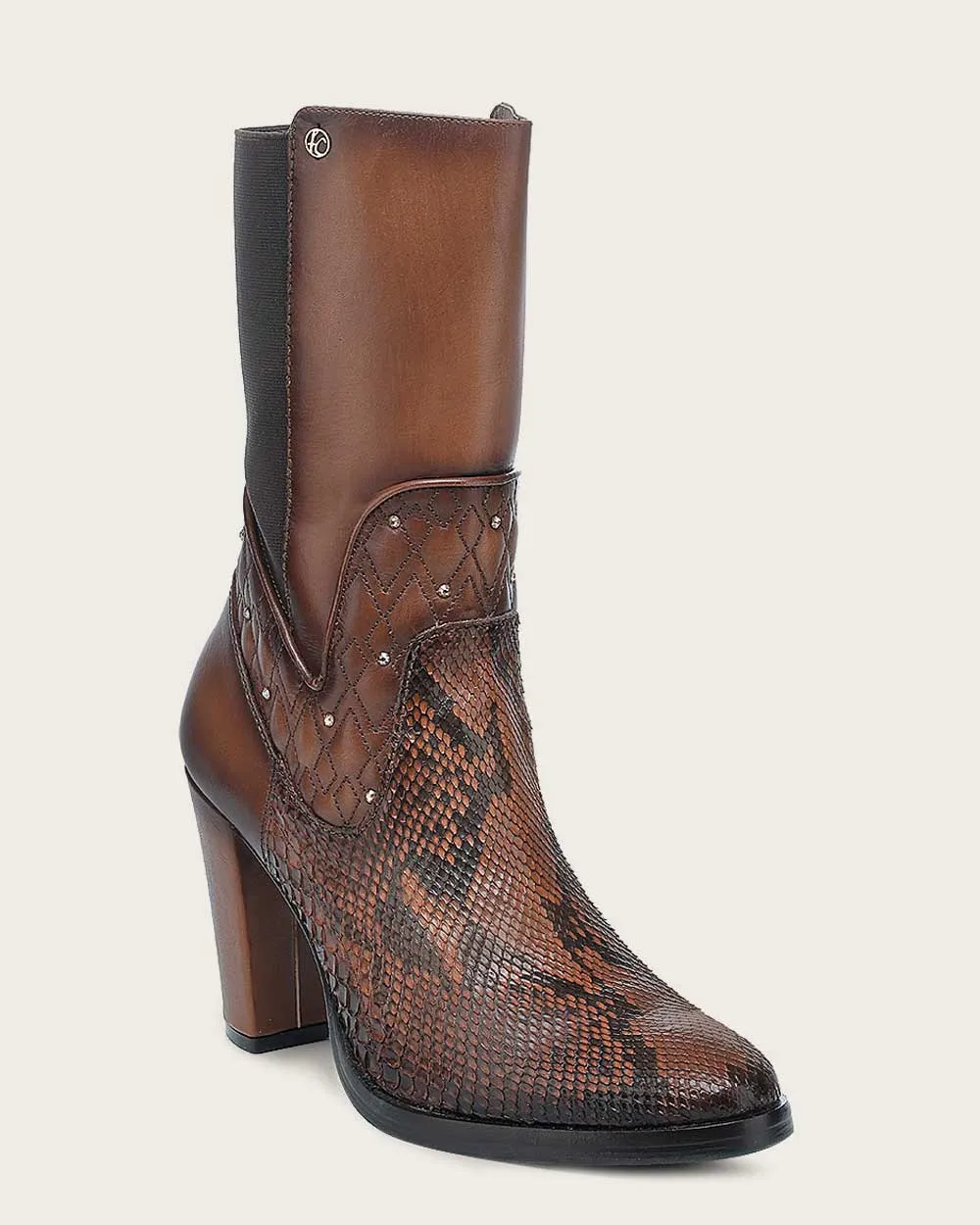 Ankle embroidery honey exotic bootie