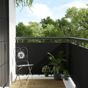 Balcony Screen Black 300x100 cm Poly Rattan