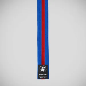 Bytomic Striped Polycotton Martial Arts Belt Pack of 10 Blue/Red