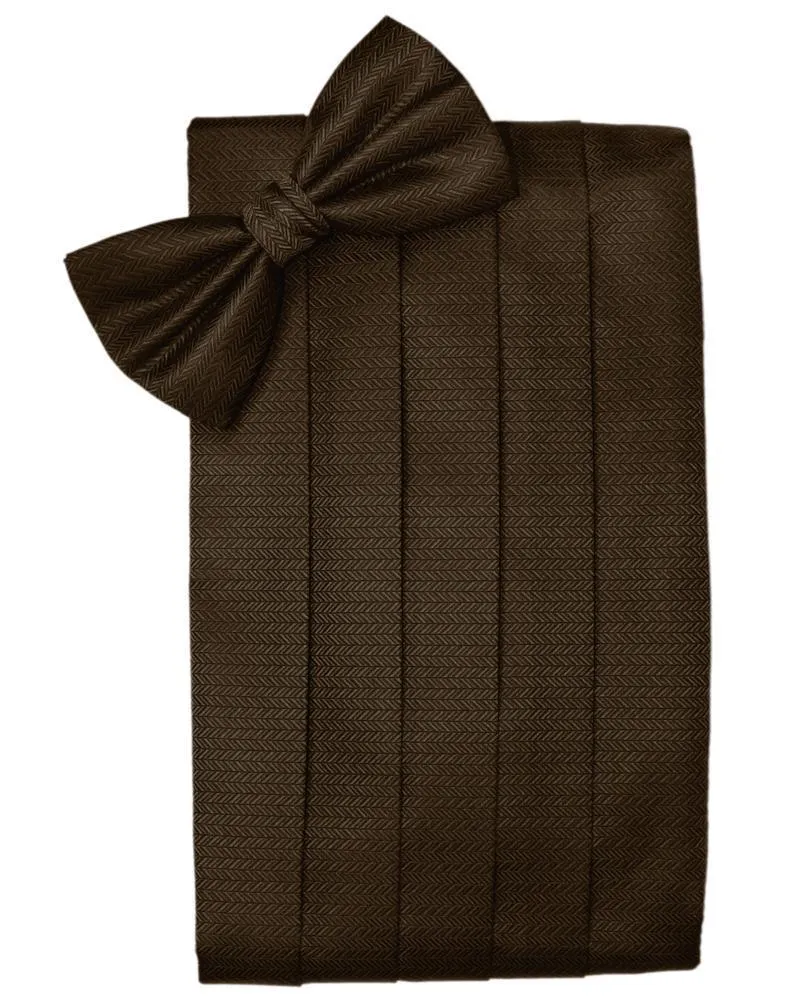 Chocolate Herringbone Kids Cummerbund