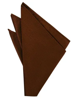 Cinnamon Herringbone Pocket Square