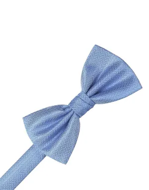 Cornflower Herringbone Kids Bow Tie