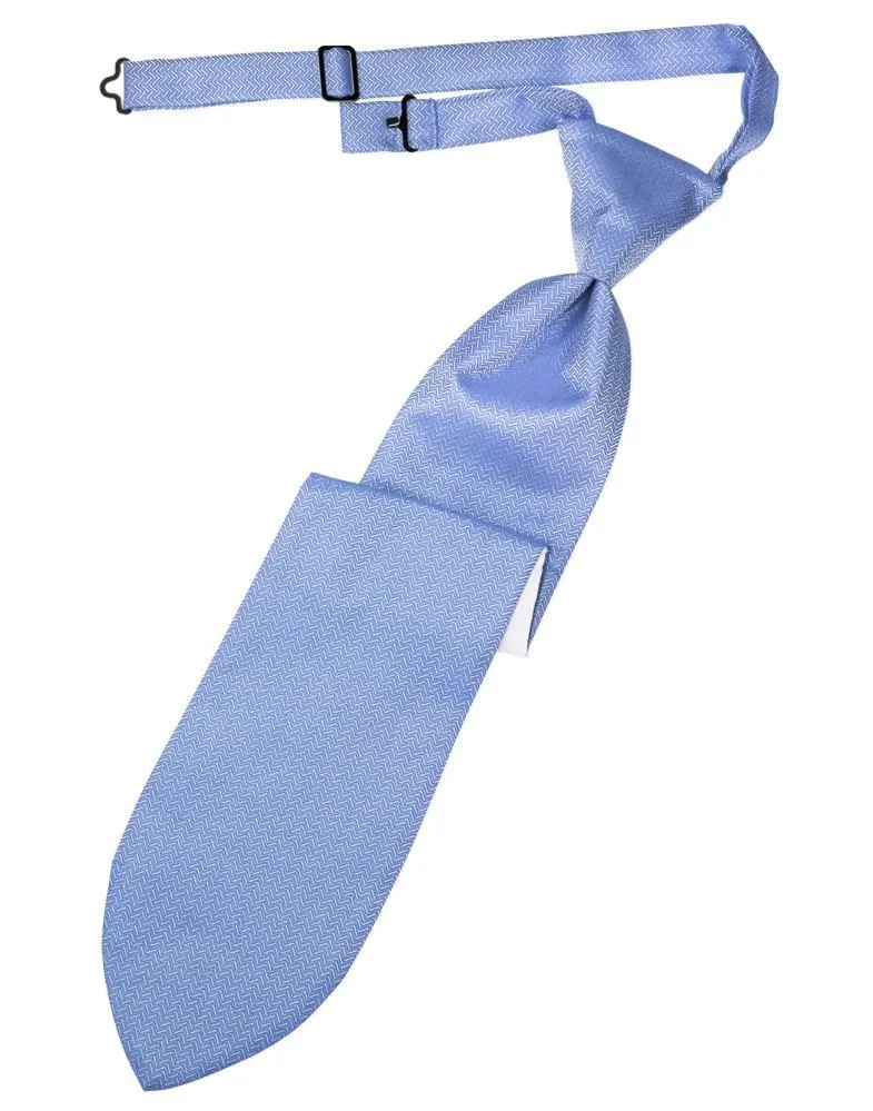 Cornflower Herringbone Kids Necktie