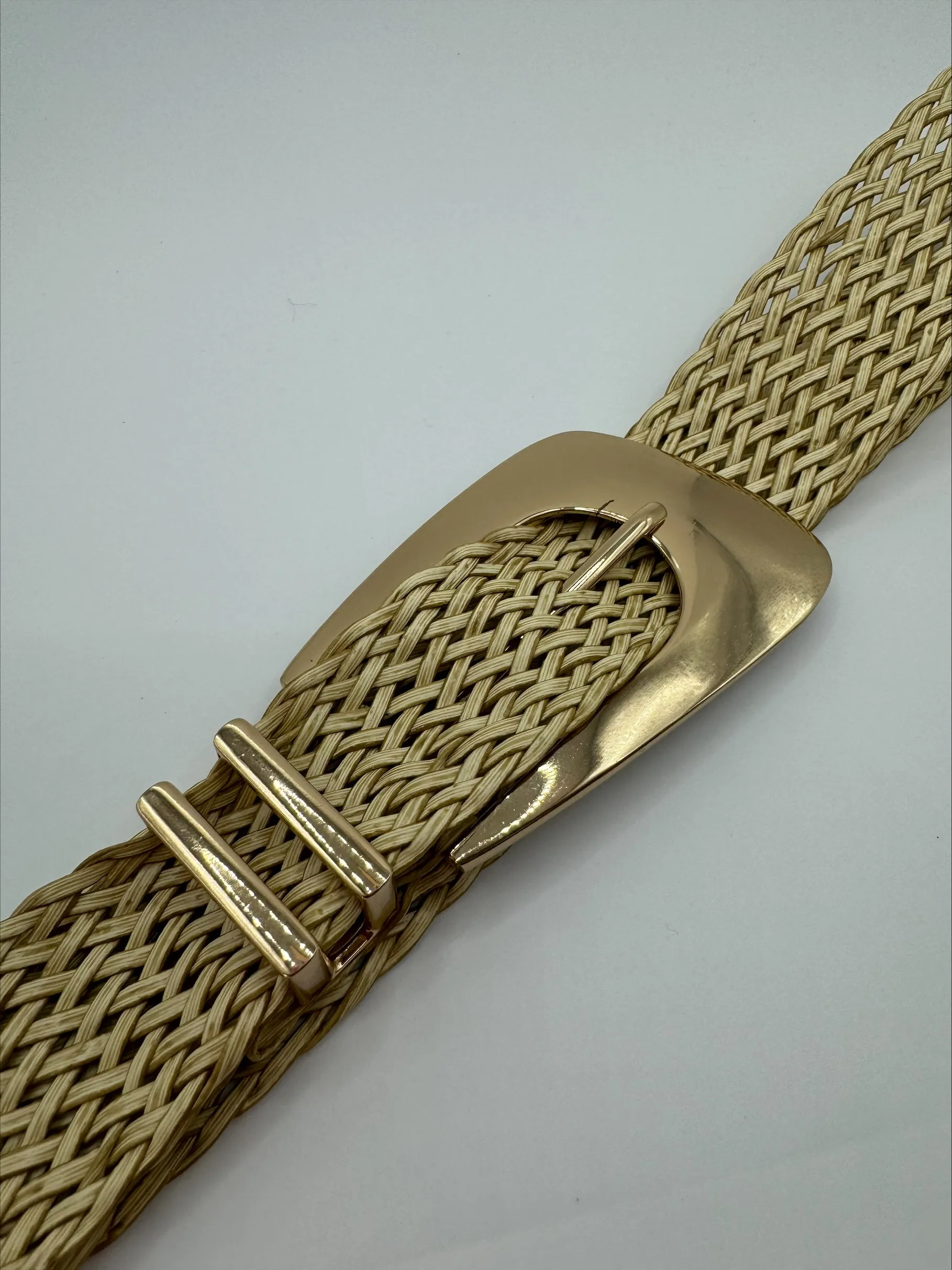 Dallas Woven Beige Buckle Belt