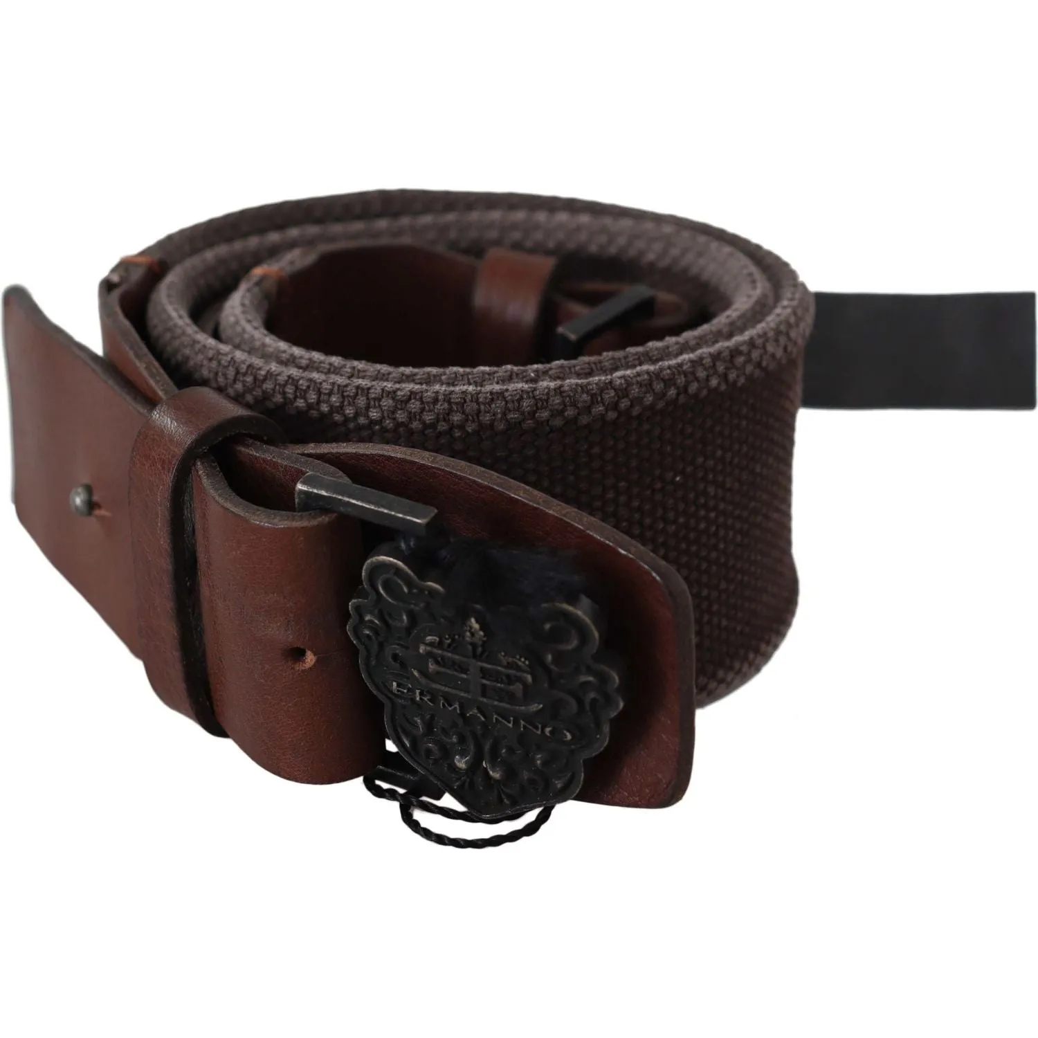 Ermanno Scervino Classic Dark Brown Leather Belt with Logo Buckle