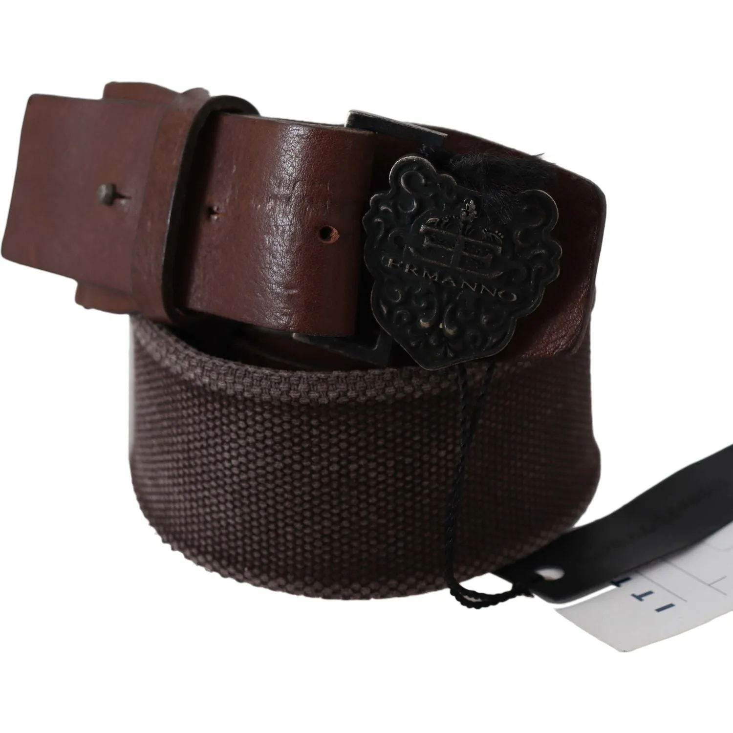 Ermanno Scervino Classic Dark Brown Leather Belt with Logo Buckle