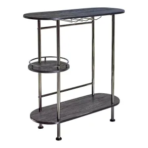 Ferguson 3-tier Bar Unit Black Nickel and Black Oak