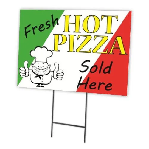 Fresh Hot Pizza Full Color Double Sided Sidewalk Signs