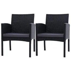 Gardeon 2PC Outdoor Dining Chairs Patio Furniture Rattan Lounge Chair XL Ezra