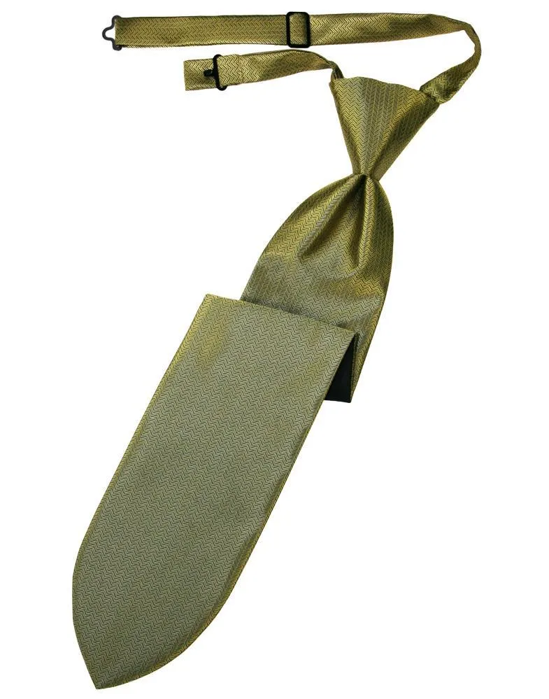 Gold Herringbone Necktie