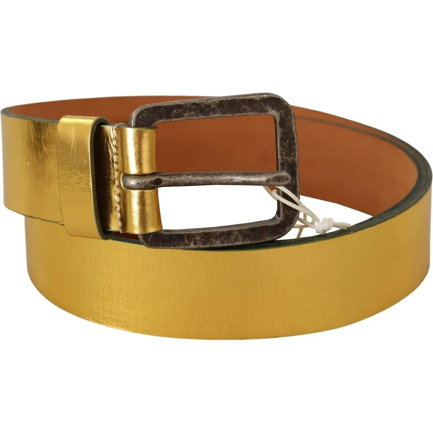 John Galliano Elegant Gold Genuine Leather Men's Belt