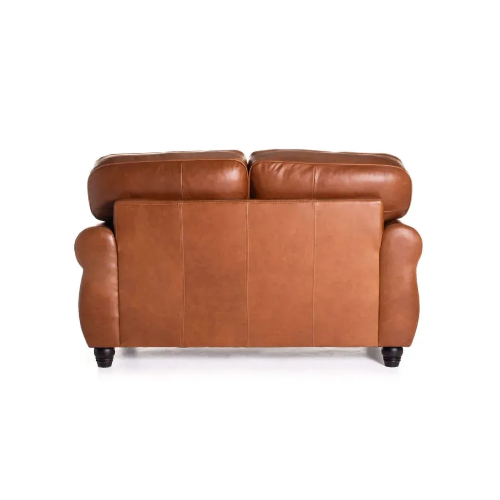 KINGSLEY GENUINE LEATHER 2 SEATER COUCH