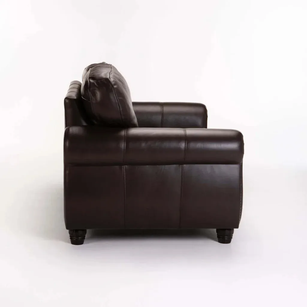 KINGSLEY GENUINE LEATHER 2 SEATER COUCH