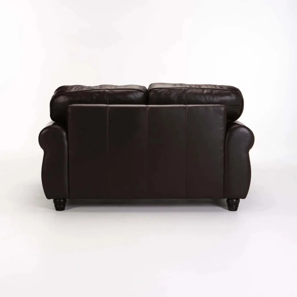 KINGSLEY GENUINE LEATHER 2 SEATER COUCH