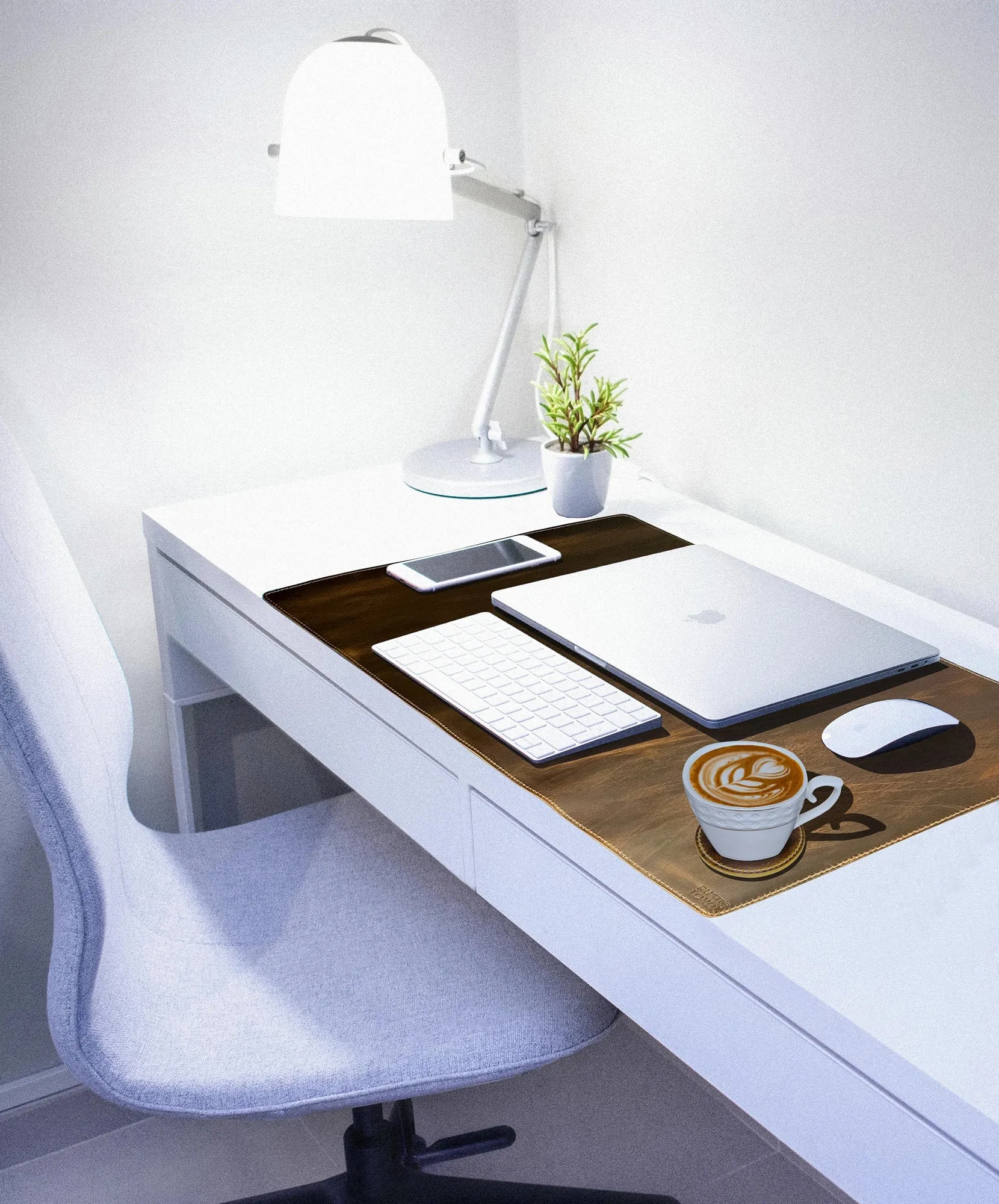 Leather Desk Mat Desk Mouse Pad for Laptop, Office & Home