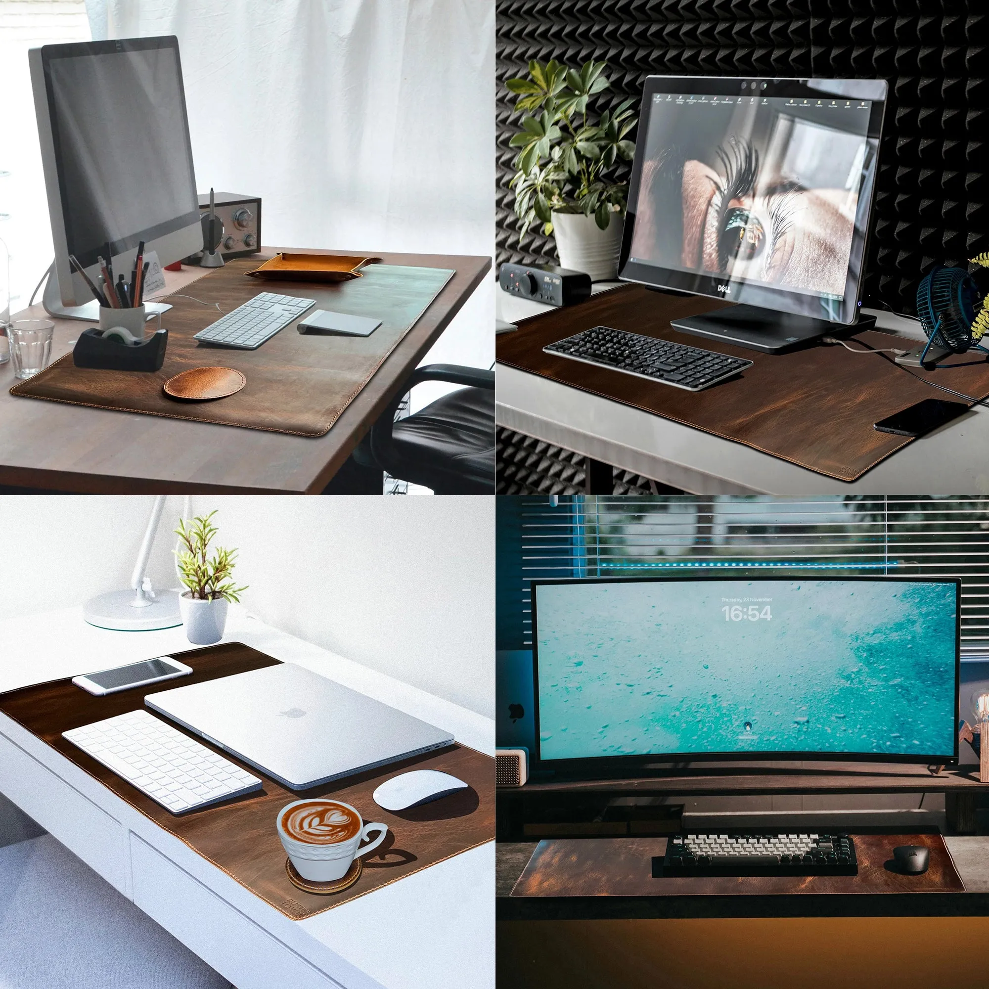 Leather Desk Mat Desk Mouse Pad for Laptop, Office & Home