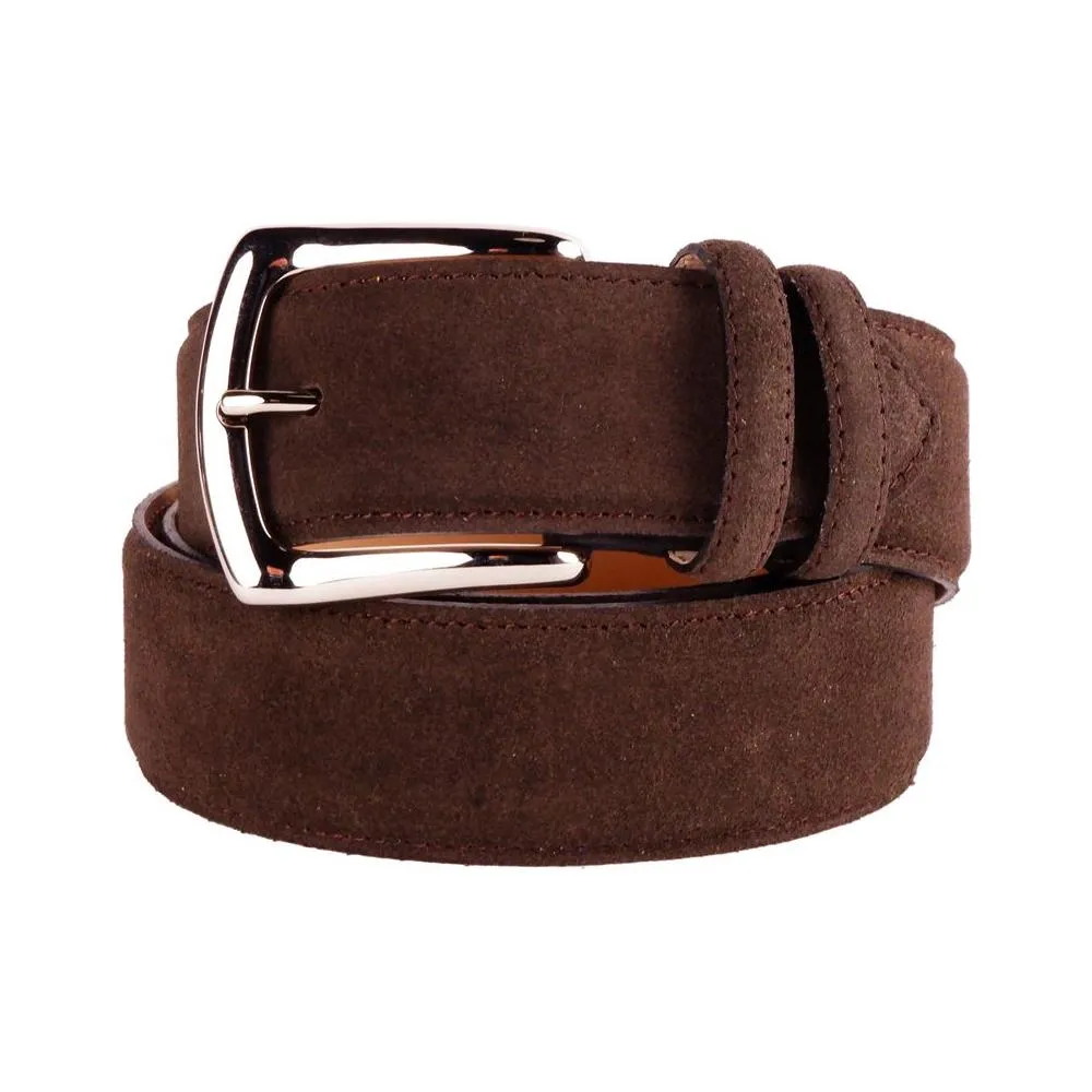 Made in Italy Elegance Refined Italian Suede Calfskin Belt