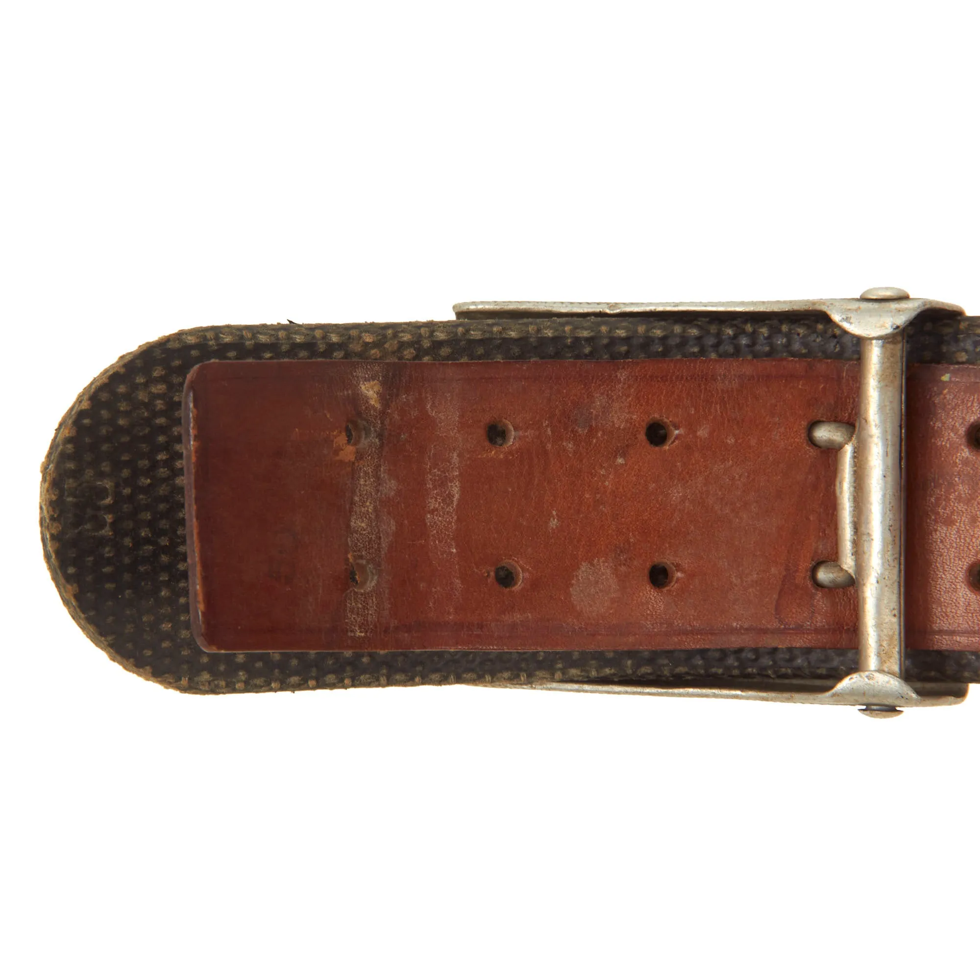 Original Rare German Pre WWII 1937 Dated Heer EM/NCO Rubberized Canvas Belt with Aluminum Buckle by Richard Sieper & Söhne