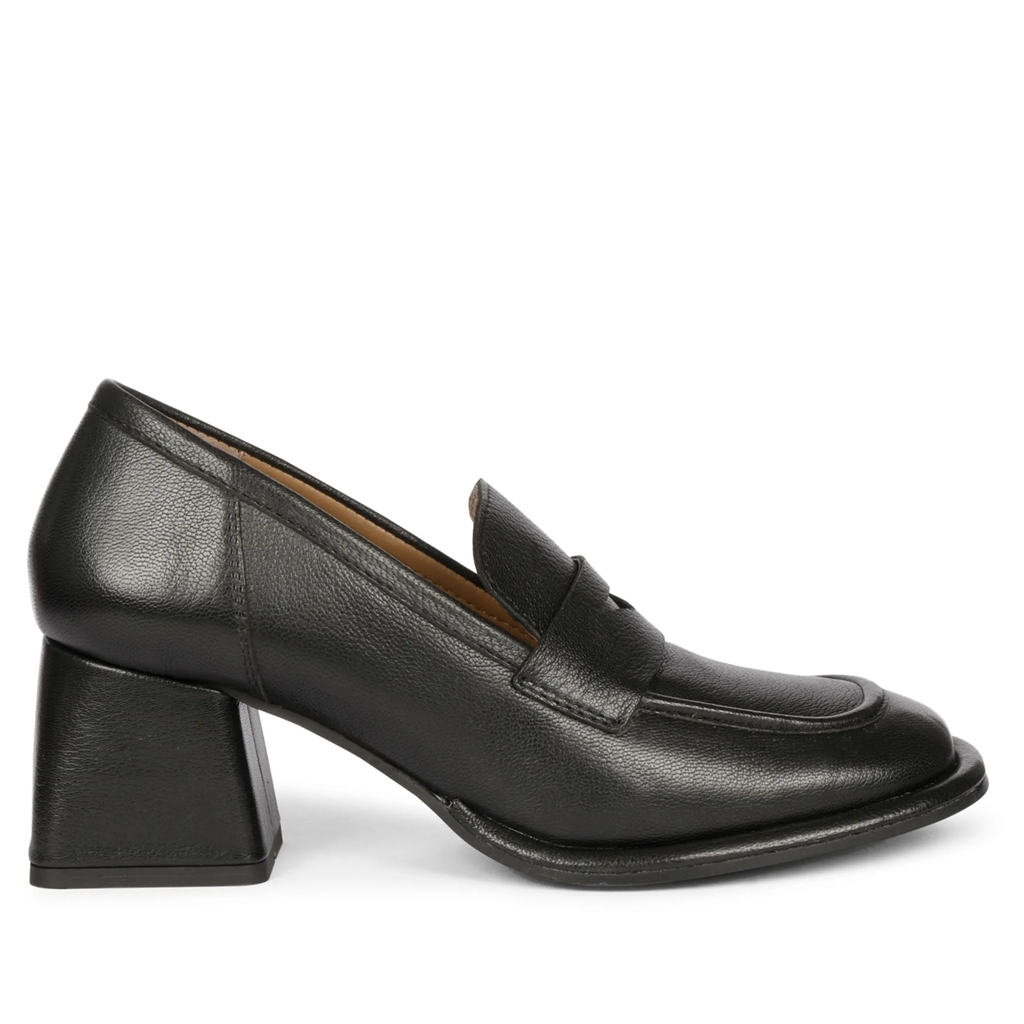 Saint Viviana Black Leather Saddle Moccasins