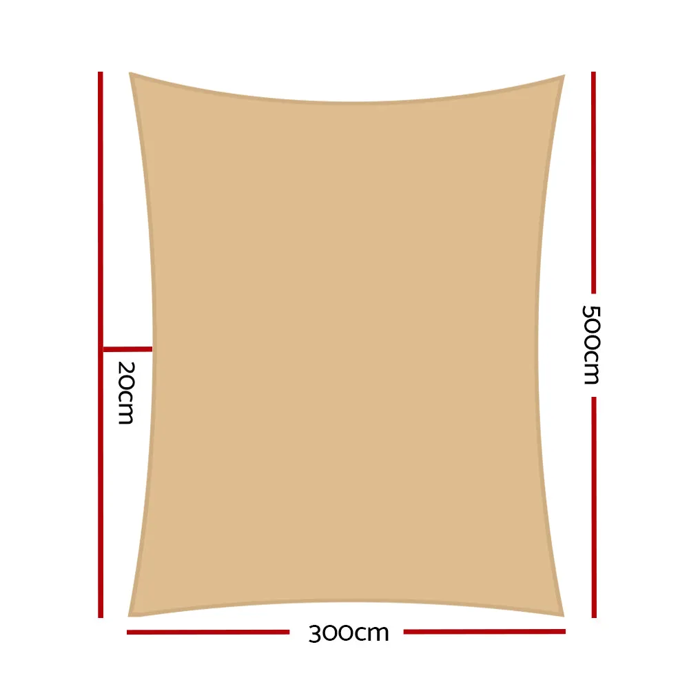 Shade Sail Cloth - 3 x 5m - Sand