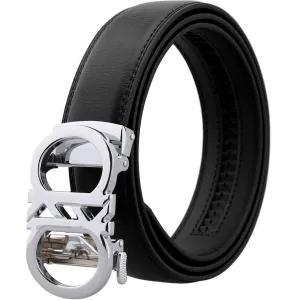 Silver Leather Ratchet Belt