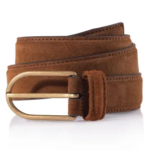 Stitched Suede Dress Belt