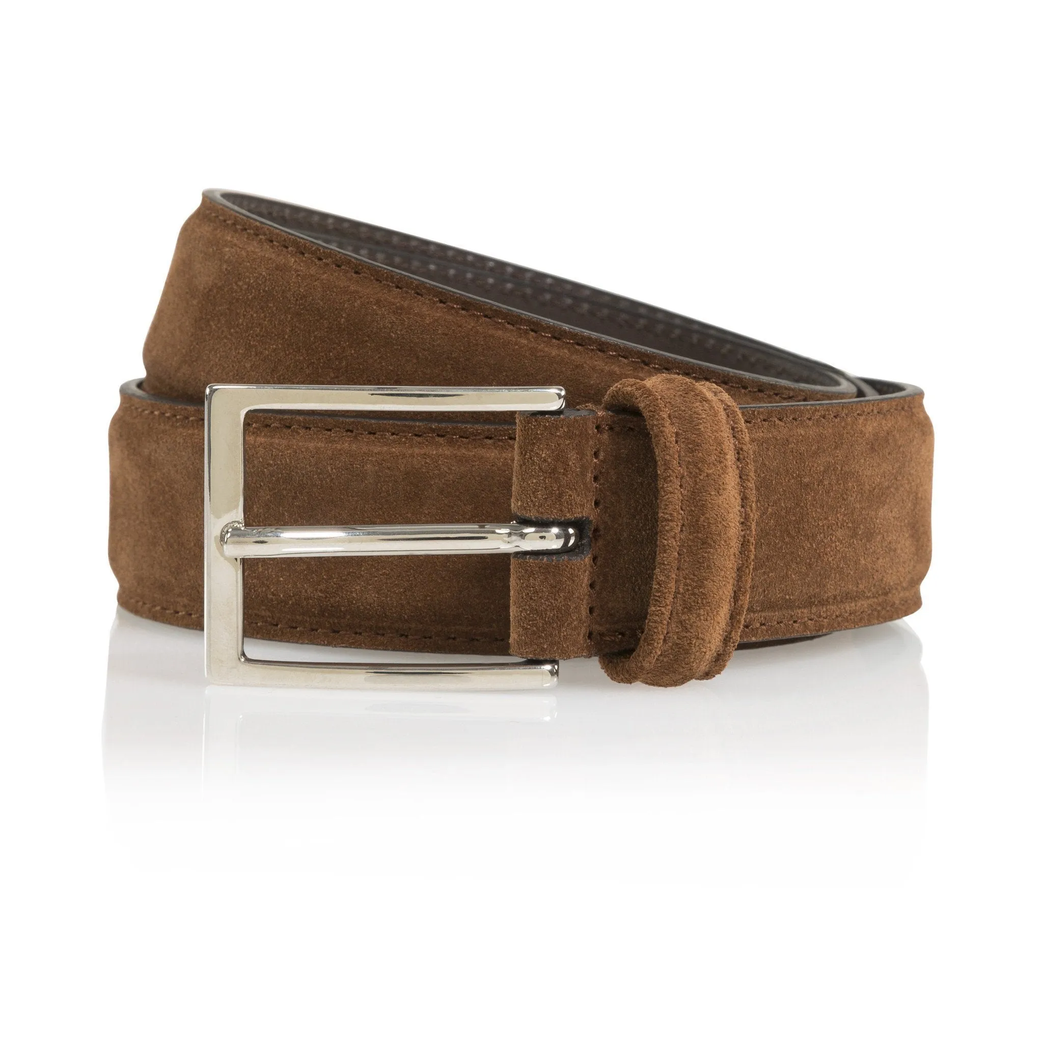 Stitched Suede Dress Belt