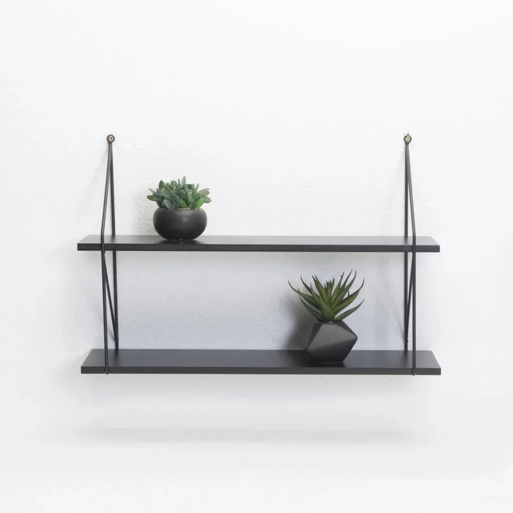 WALL SHELF - BLACK 2 SHELF