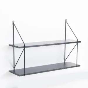 WALL SHELF - BLACK 2 SHELF