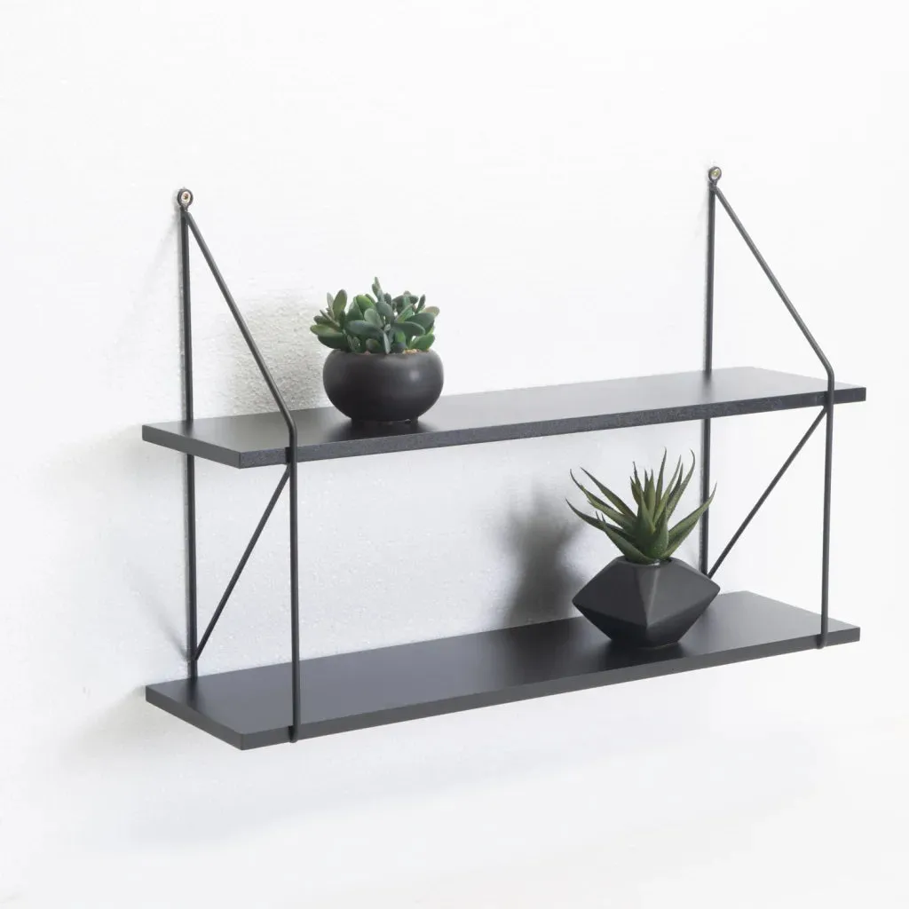 WALL SHELF - BLACK 2 SHELF